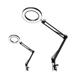 Protezione per gli occhi a LED Luce per libro da lettura Clip pieghevole USB Lente d'ingrandimento Luce per manutenzione elettronica, 5X-S (Black)