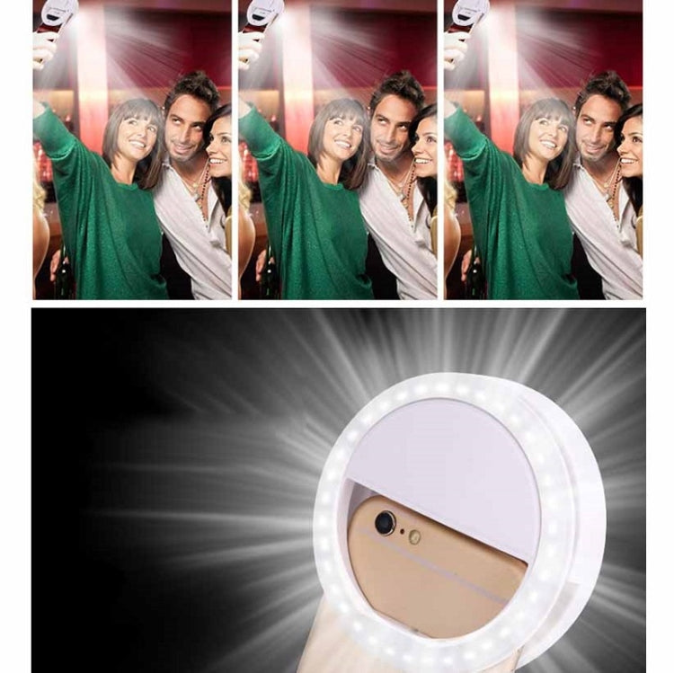 Torcia LED a forma di anello per telefono cellulare con luce di riempimento per selfie da 2 pezzi per fotografie dal vivo, White, Black, Pink