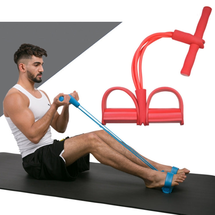 3 PZ Multifunzionale Pedale a quattro tubi Estrattore Pedale Corda elastica Sit-Up Aiuto Addome Attrezzature per il fitness, Green, Purple, Blue, Red, Yellow