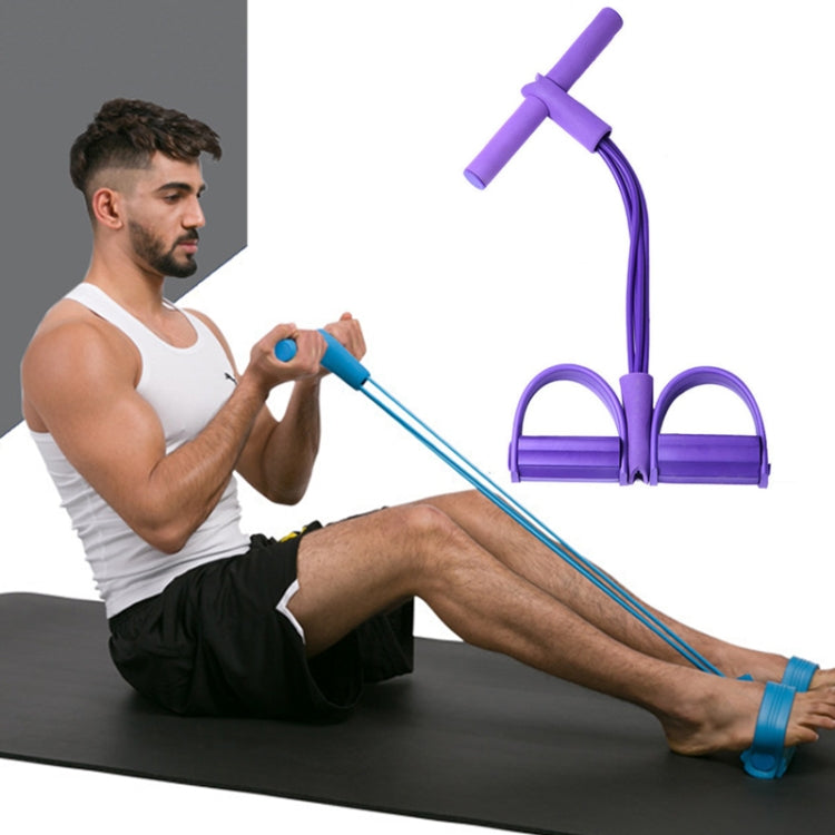 3 PZ Multifunzionale Pedale a quattro tubi Estrattore Pedale Corda elastica Sit-Up Aiuto Addome Attrezzature per il fitness, Green, Purple, Blue, Red, Yellow