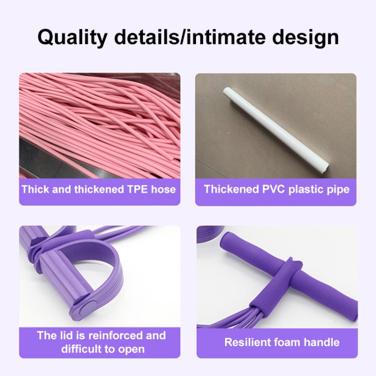 3 PZ Multifunzionale Pedale a quattro tubi Estrattore Pedale Corda elastica Sit-Up Aiuto Addome Attrezzature per il fitness, Green, Purple, Blue, Red, Yellow