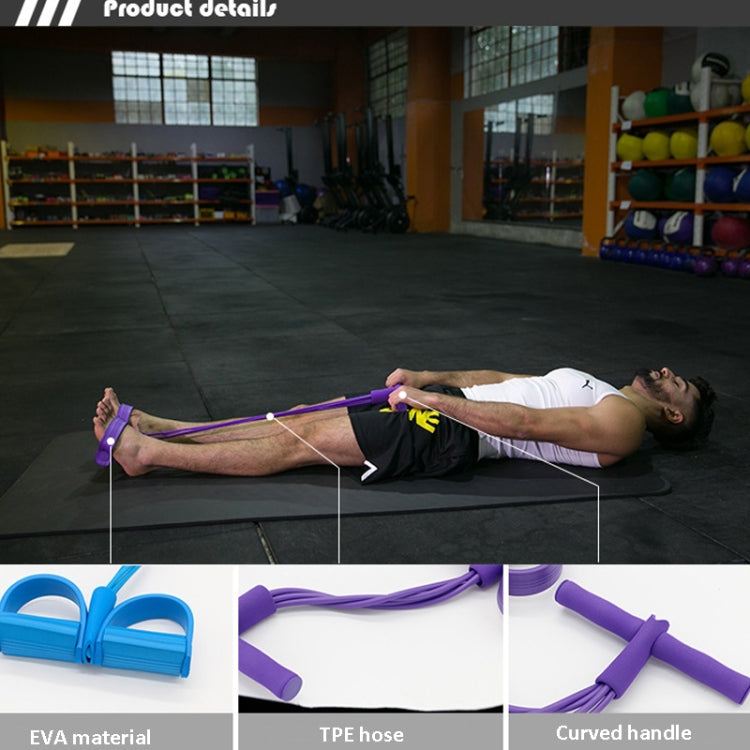 3 PZ Multifunzionale Pedale a quattro tubi Estrattore Pedale Corda elastica Sit-Up Aiuto Addome Attrezzature per il fitness, Green, Purple, Blue, Red, Yellow