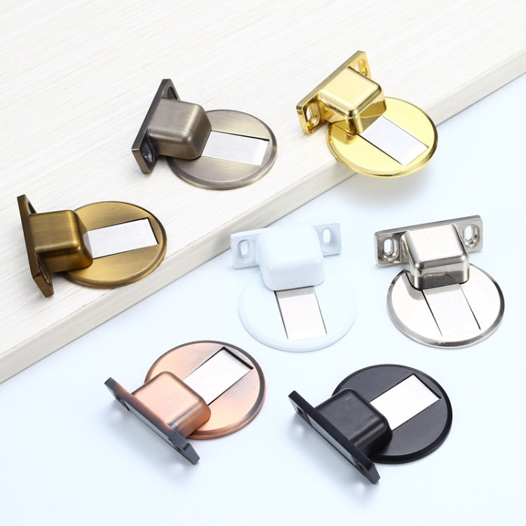 Fermaporta magnetico potente e silenzioso con aspirazione non perforata in lega di zinco da 2 pezzi, Red Ancient, Brushed Steel, Black, White, Yellow, Bright Gold, Bronze