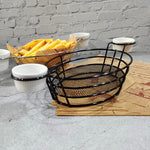 Cestino portaoggetti portatile per frutta in ferro battuto, pane, patatine fritte, snack fritti, cestino portatile, Double Cup Egg-shaped, Double Cup Round, Single Cup Boat, Square Short Basket, Rectangular Short Basket, Large Round Wire, Small Round W...
