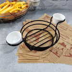 Cestino portaoggetti portatile per frutta in ferro battuto, pane, patatine fritte, snack fritti, cestino portatile, Double Cup Egg-shaped, Double Cup Round, Single Cup Boat, Square Short Basket, Rectangular Short Basket, Large Round Wire, Small Round W...