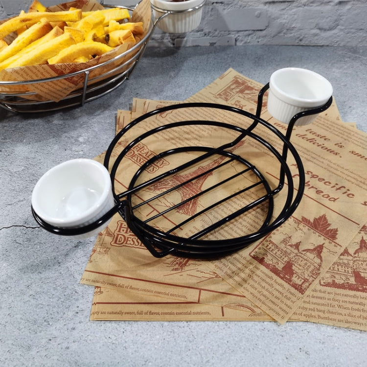 Cestino portaoggetti portatile per frutta in ferro battuto, pane, patatine fritte, snack fritti, cestino portatile, Double Cup Egg-shaped, Double Cup Round, Single Cup Boat, Square Short Basket, Rectangular Short Basket, Large Round Wire, Small Round W...