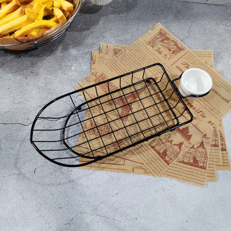 Cestino portaoggetti portatile per frutta in ferro battuto, pane, patatine fritte, snack fritti, cestino portatile, Double Cup Egg-shaped, Double Cup Round, Single Cup Boat, Square Short Basket, Rectangular Short Basket, Large Round Wire, Small Round W...