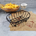 Cestino portaoggetti portatile per frutta in ferro battuto, pane, patatine fritte, snack fritti, cestino portatile, Double Cup Egg-shaped, Double Cup Round, Single Cup Boat, Square Short Basket, Rectangular Short Basket, Large Round Wire, Small Round W...