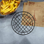 Cestino portaoggetti portatile per frutta in ferro battuto, pane, patatine fritte, snack fritti, cestino portatile, Double Cup Egg-shaped, Double Cup Round, Single Cup Boat, Square Short Basket, Rectangular Short Basket, Large Round Wire, Small Round W...