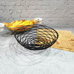 Cestino portaoggetti portatile per frutta in ferro battuto, pane, patatine fritte, snack fritti, cestino portatile, Double Cup Egg-shaped, Double Cup Round, Single Cup Boat, Square Short Basket, Rectangular Short Basket, Large Round Wire, Small Round W...