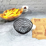 Cestino portaoggetti portatile per frutta in ferro battuto, pane, patatine fritte, snack fritti, cestino portatile, Double Cup Egg-shaped, Double Cup Round, Single Cup Boat, Square Short Basket, Rectangular Short Basket, Large Round Wire, Small Round W...