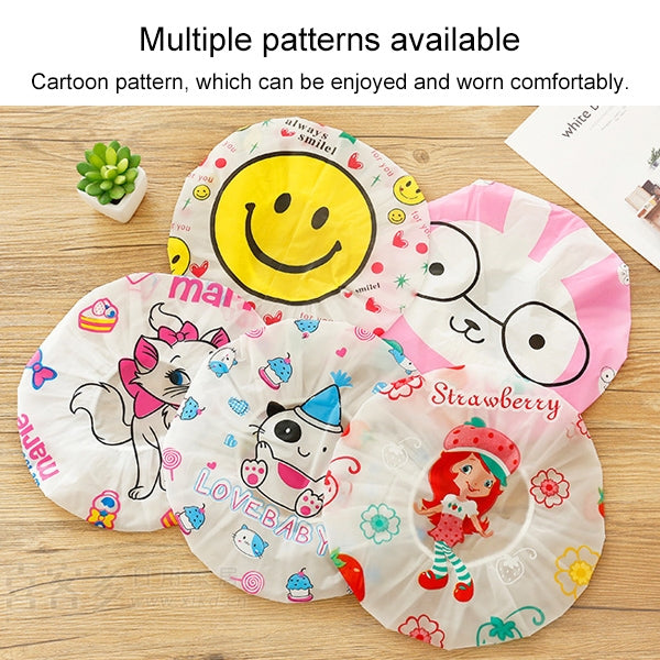 Cuffia protettiva per capelli con fascia elastica in pizzo per sauna, 3 pezzi, 3 PCS Yellow Duck, 3 PCS Blue Elephant, 3 PCS Grey Panda, 3 PCS Pink Rabbit, 3 PCS Lion