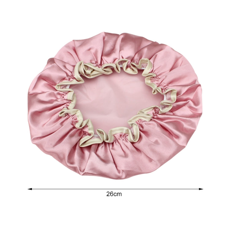 Cuffia da bagno con doppia copertura impermeabile per capelli, bella e spessa, da donna, Pink, Gold, Grey