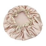 Cuffia da bagno con doppia copertura impermeabile per capelli, bella e spessa, da donna, Pink, Gold, Grey