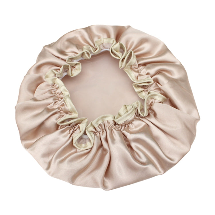 Cuffia da bagno con doppia copertura impermeabile per capelli, bella e spessa, da donna, Pink, Gold, Grey