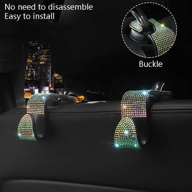 Ganci per sedili posteriori per auto da 3 pezzi Ganci multifunzione tempestati di diamanti per seggiolini auto, White Diamond, Colorful Diamond, Black Diamond, Blue Diamond, Emerald, Gray Diamond, Pink Diamond, Red Diamond