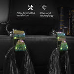 Ganci per sedili posteriori per auto da 3 pezzi Ganci multifunzione tempestati di diamanti per seggiolini auto, White Diamond, Colorful Diamond, Black Diamond, Blue Diamond, Emerald, Gray Diamond, Pink Diamond, Red Diamond