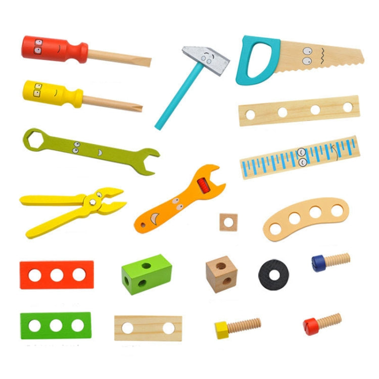 Simulazione in legno Giocattoli fai-da-te per cassetta degli attrezzi per bambini Giocattoli per la prima educazione della casa dei giochi, Cartoon Toolbox Toys