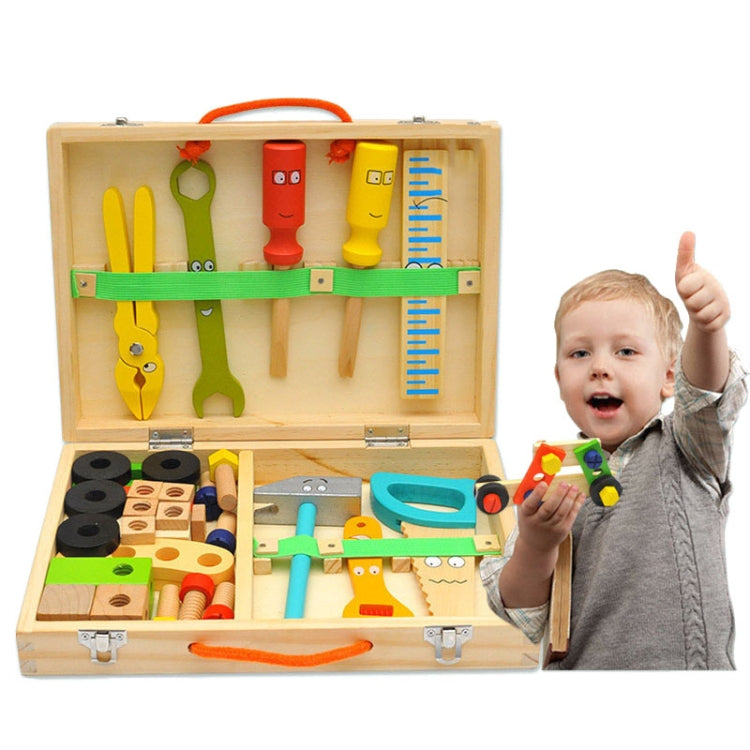 Simulazione in legno Giocattoli fai-da-te per cassetta degli attrezzi per bambini Giocattoli per la prima educazione della casa dei giochi, Cartoon Toolbox Toys