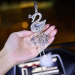 Ciondolo per auto Ciondolo per specchietto retrovisore per auto Crystal Swan, Crystal Swan