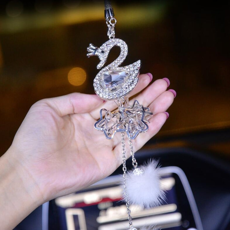 Ciondolo per auto Ciondolo per specchietto retrovisore per auto Crystal Swan, Crystal Swan