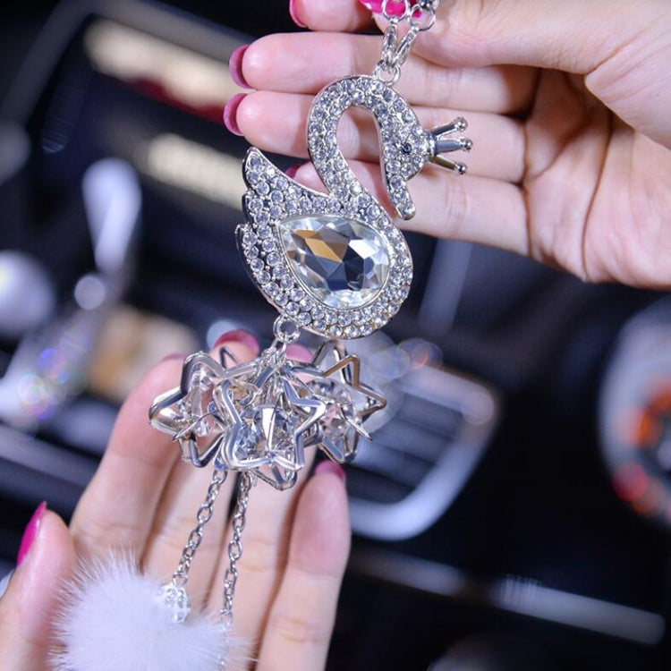 Ciondolo per auto Ciondolo per specchietto retrovisore per auto Crystal Swan, Crystal Swan