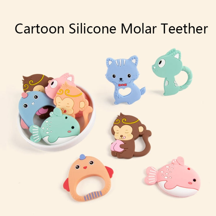 MJYJ019 Giocattolo con bastone molare per bambini in silicone da 2 pezzi, Pink, Blue, Orange, Small Fish-Blue, Small Fish-Pink, Small Fish-Green, Fox-Blue, Fox-Pink, Fox-Green, Monkey-Pink, Monkey-Orange, Monkey-Coffee, Kitten-Coffee, Kitten-Blue      ...