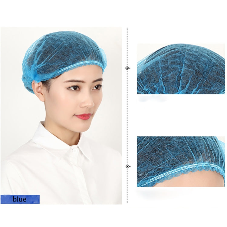 Cuffia da bagno antipolvere pieghettata monouso in tessuto non tessuto da 200 pezzi per salone di bellezza spa, 200 PCS-Non-woven (Blue), 200 PCS-Non-woven (White)