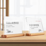 Cartellino del prezzo del supermercato di marca con display verticale da tavolo in acrilico da 2 pezzi, 90x55mm, 100x70mm, 120x80mm, 100x100mm, 100x150mm