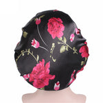 2 pezzi da donna in raso da notte, cuffia per capelli, cuffia per capelli, copricapo in seta, ampia fascia elastica