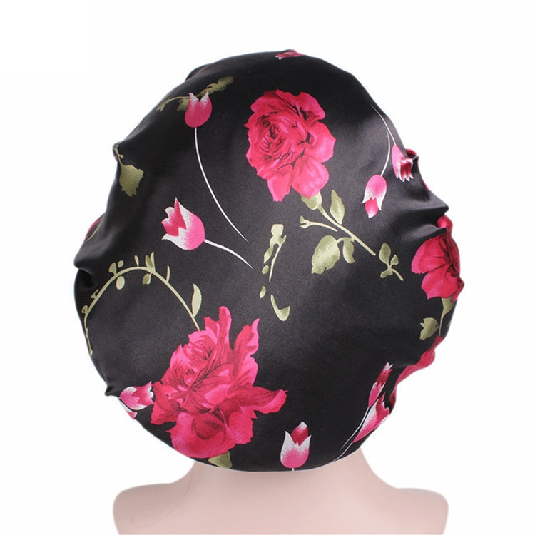 2 pezzi da donna in raso da notte, cuffia per capelli, cuffia per capelli, copricapo in seta, ampia fascia elastica