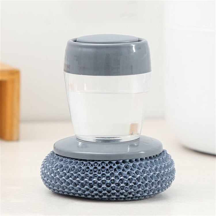 3 pezzi spazzola per pulizia multifunzionale a spinta detersivo per cucina spazzola per piatti con aggiunta automatica di liquidi, Steel Ball Pot Brush, PET Pot Brush