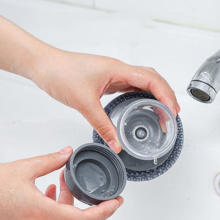 3 pezzi spazzola per pulizia multifunzionale a spinta detersivo per cucina spazzola per piatti con aggiunta automatica di liquidi, Steel Ball Pot Brush, PET Pot Brush