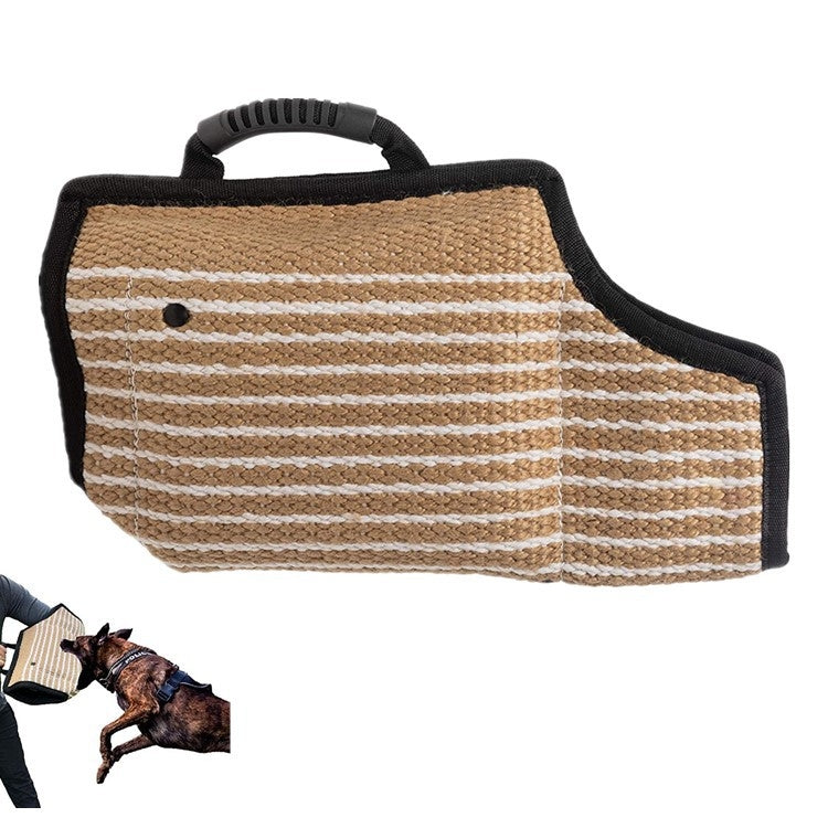 Protezione per maniche svolazzanti in juta a grana grossa con bordi neri per addestramento del cane, Black-Edged Rough-Grained Jute