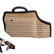 Protezione per maniche svolazzanti in juta a grana grossa con bordi neri per addestramento del cane, Black-Edged Rough-Grained Jute