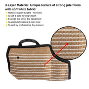 Protezione per maniche svolazzanti in juta a grana grossa con bordi neri per addestramento del cane, Black-Edged Rough-Grained Jute