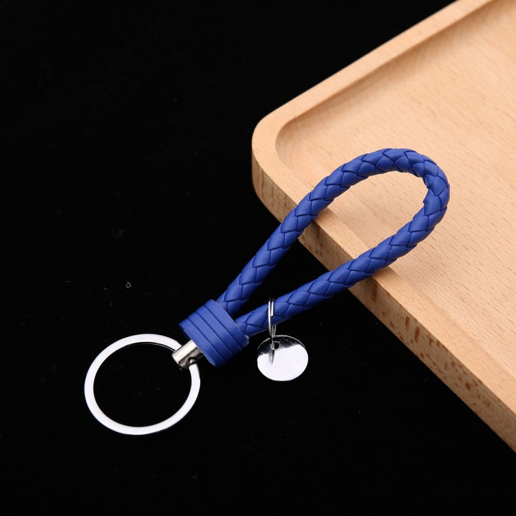 Portachiavi in pelle con ciondolo per auto con cordoncino in pelle intrecciata da 100 pezzi, Baotou With Small Round Piece