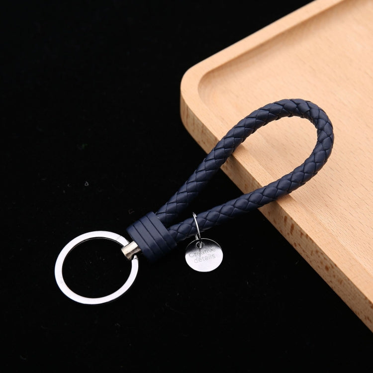 Portachiavi in pelle con ciondolo per auto con cordoncino in pelle intrecciata da 100 pezzi, Baotou With Small Round Piece