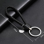 Portachiavi in pelle con ciondolo per auto con cordoncino in pelle intrecciata da 100 pezzi, Baotou With Small Round Piece