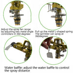 Irrigatori rotanti per prato Irrigatori agricoli a bilanciere per giardini in lega di zinco, Rotating Lawn Sprinklers