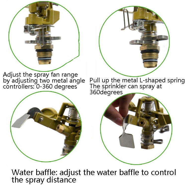 Irrigatori rotanti per prato Irrigatori agricoli a bilanciere per giardini in lega di zinco, Rotating Lawn Sprinklers