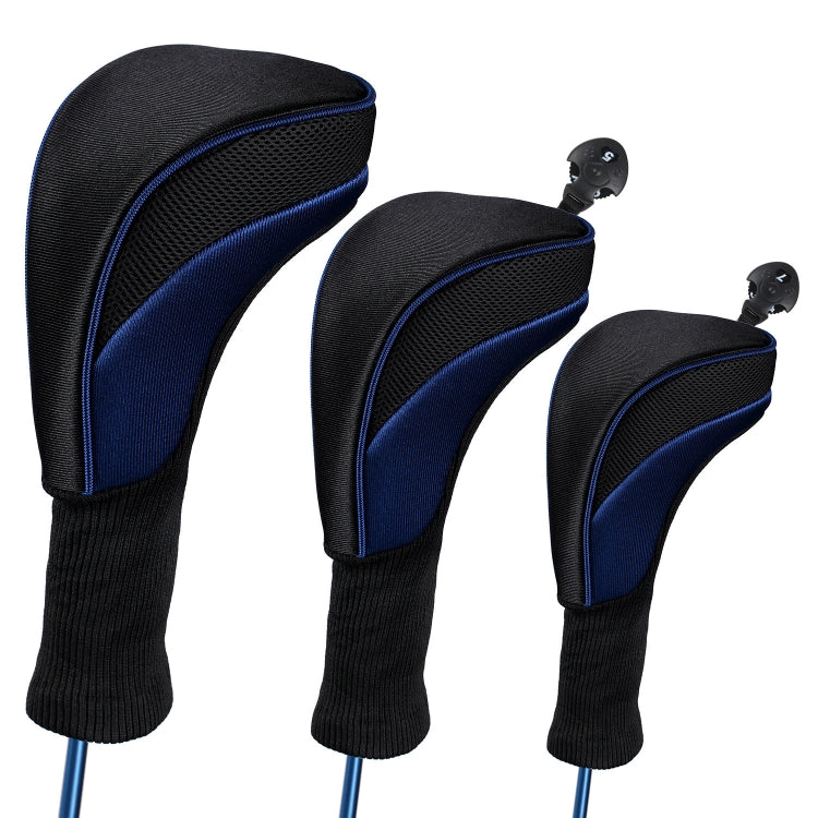 Copertura protettiva per mazze da golf 3 in 1 n. 1 / n. 3 / n. 5. Copri testa per mazza da golf, HD-014 3 in 1 Blue, HD-014 3 in 1 Black, HD-014 3 in 1 Red