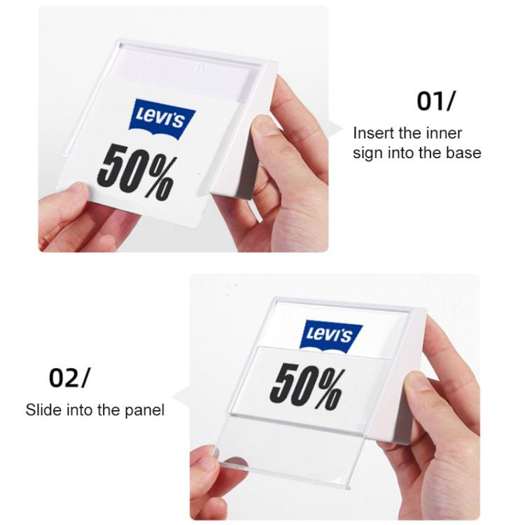 Tabellone per sedile da scrivania per studenti con cartellino del prezzo da triangolo acrilico da 10 pezzi, 7.4x5.3cm (White), 7.4x10.5cm (White), 7.4x5.3cm (Black), 7.4x10.5cm (Black)
