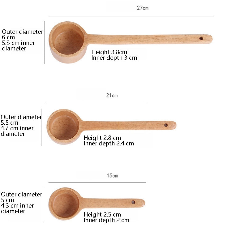 Cucchiaio di legno con manico lungo, cucchiaio per condimento, dessert, caffè, latte, tè, Seasoning Spoon Small, Seasoning Spoon Medium, Seasoning Spoon Large