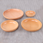 Piatto di frutta rotondo Insalatiera Piatto di frutta secca in legno spesso Piatto di sushi di frutta, 15cm, 20cm, 25cm, 30cm