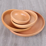 Piatto di frutta rotondo Insalatiera Piatto di frutta secca in legno spesso Piatto di sushi di frutta, 15cm, 20cm, 25cm, 30cm
