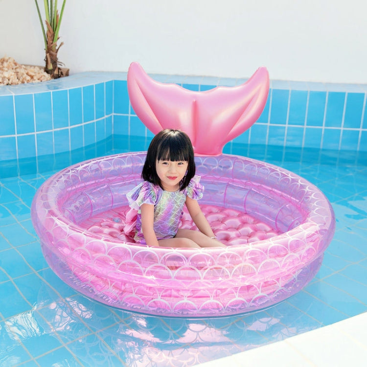 Cuscino d'aria galleggiante per piscina rotonda rosa baby per bambini a forma di sirena gonfiabile, 90cm, 120cm, 150cm