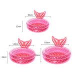 Cuscino d'aria galleggiante per piscina rotonda rosa baby per bambini a forma di sirena gonfiabile, 90cm, 120cm, 150cm