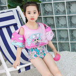 Giubbotto di salvataggio per bambini in stile gilet Salvagente in schiuma con braccio gonfiabile per nuoto libero, Hip-hop Dinosaur, Submented Mirror Whale, Blue Tail Mermaid, Black Hair Doll, Bow Doll