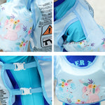 Giubbotto di salvataggio per bambini in stile gilet Salvagente in schiuma con braccio gonfiabile per nuoto libero, Hip-hop Dinosaur, Submented Mirror Whale, Blue Tail Mermaid, Black Hair Doll, Bow Doll